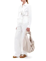 Mercury Tie-Front Linen Blouse