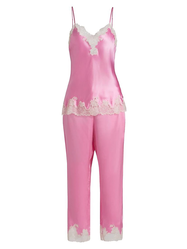 Lolita Lace-Trimmed Silk Pajamas