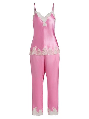 Lolita Lace-Trimmed Silk Pajamas