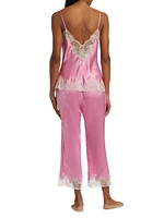 Lolita Lace-Trimmed Silk Pajamas
