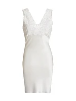 Rose Parfait Lace-Trimmed Silk Chemise