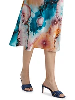 Silk Tie-Dye Midi-Skirt