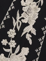 Camille Floral-Emboirdered Cotton Midi-Dress
