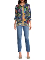 The Audrey Floral Silk Oversized Shirt