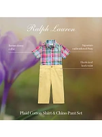 Baby Boy's Plaid Short-Sleeve Shirt & Chino Pants Set
