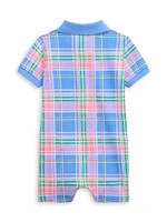 Baby Boy's Madras Plaid Polo Romper