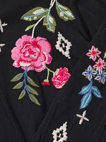 Floral Cotton Henley Shirt