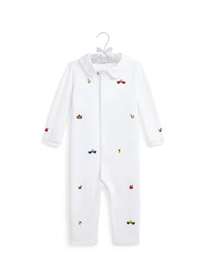 Baby Boy's Embroidered Interlock Coverall