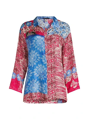Audrey Floral Silk Shirt