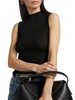Molly Mock Turtleneck Semi-Sheer Sleeveless Top