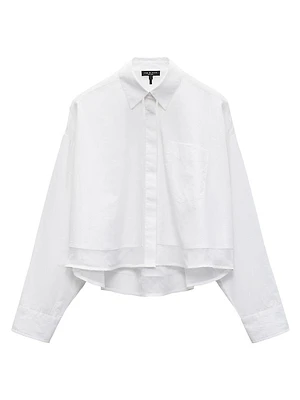 Beatrice Cotton Button-Front Shirt