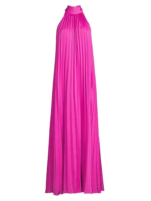 Beverly Pleated Halter Maxi Dress