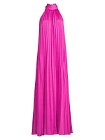 Beverly Pleated Halter Maxi Dress