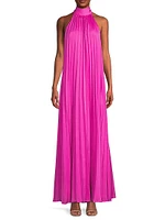 Beverly Pleated Halter Maxi Dress
