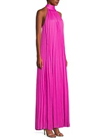 Beverly Pleated Halter Maxi Dress