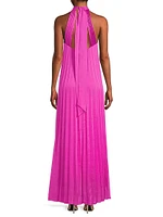 Beverly Pleated Halter Maxi Dress