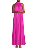Beverly Pleated Halter Maxi Dress
