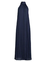 Beverly Pleated Halter Maxi Dress