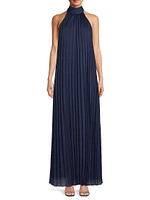 Beverly Pleated Halter Maxi Dress