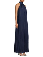Beverly Pleated Halter Maxi Dress