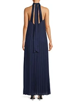 Beverly Pleated Halter Maxi Dress