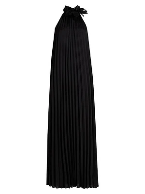 Blakely Pleated Halterneck Gown