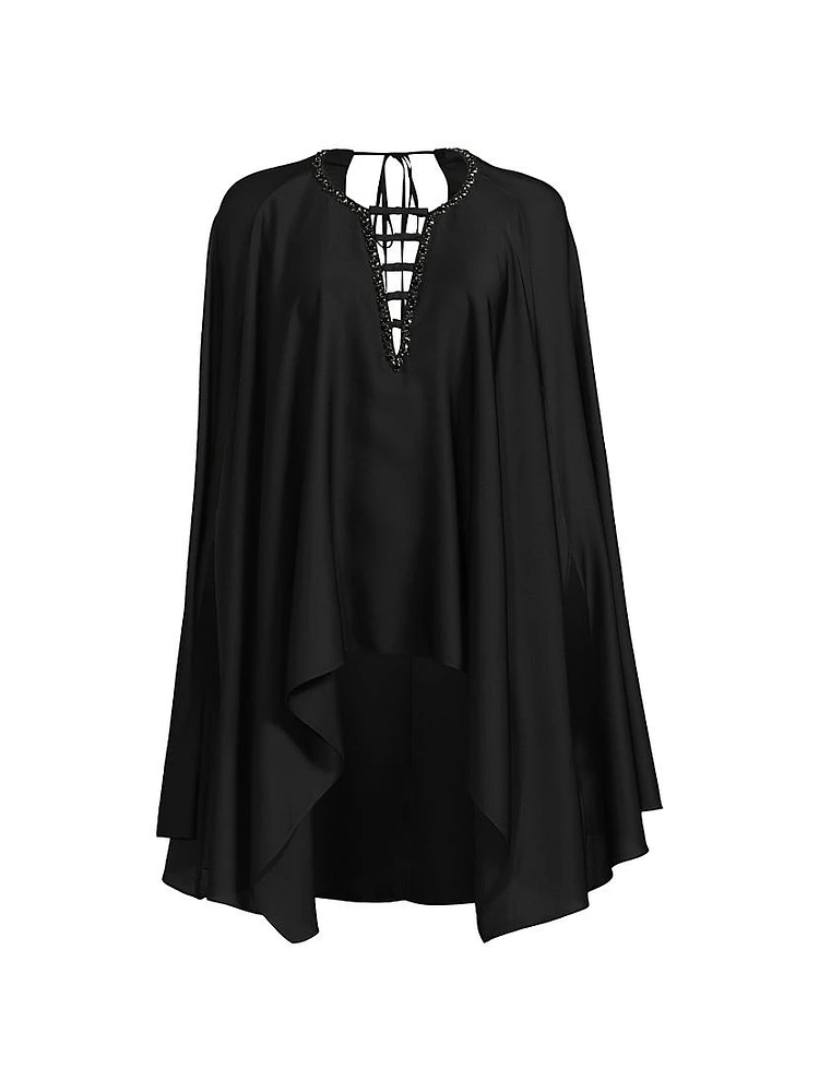 Adia Silk Cape Blouse