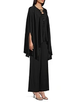 Adia Silk Cape Blouse