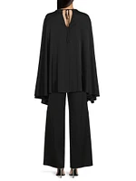 Adia Silk Cape Blouse