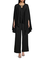 Adia Silk Cape Blouse