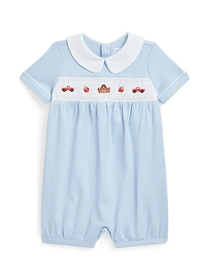 Baby Boy's Embroidered Smocked Playsuit