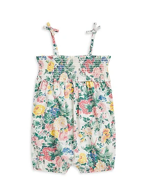 Baby Girl's Floral Smocked Romper
