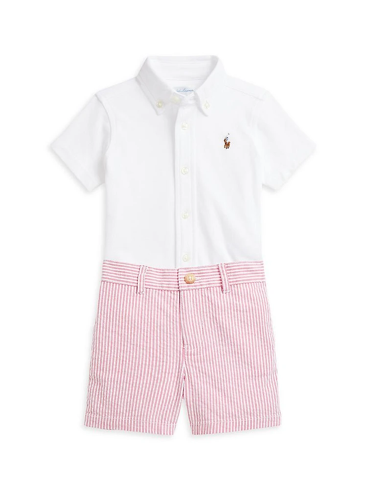 Baby Boy's Short-Sleeve Shirt & Seersucker Shorts Set