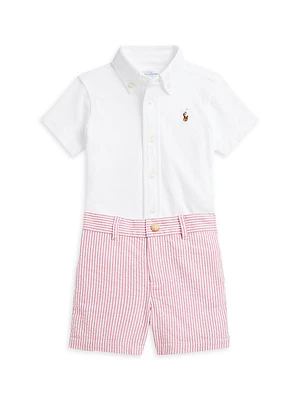 Baby Boy's Short-Sleeve Shirt & Seersucker Shorts Set