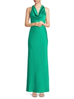 Katniss Satin Cowlneck Maxi Dress