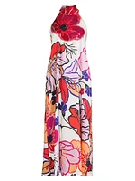 Zuri Printed Halterneck Midi-Dress