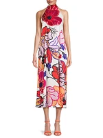Zuri Printed Halterneck Midi-Dress
