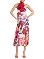 Zuri Printed Halterneck Midi-Dress