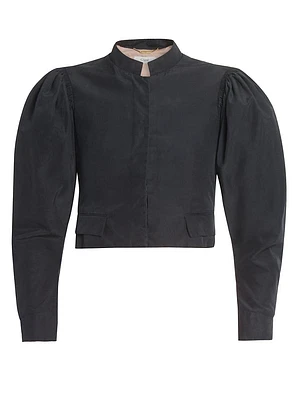 Silk Puff-Sleeve Jacket