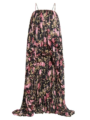 Floral Bubble High-Low Romper