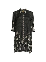 Gemi Geometric Print Button-Front Tunic
