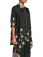 Gemi Geometric Print Button-Front Tunic