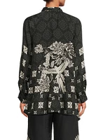 Gemi Geometric Print Button-Front Tunic