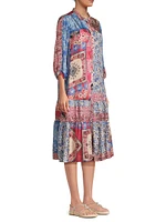 Cornelia Floral Silk Midi-Shirtdress