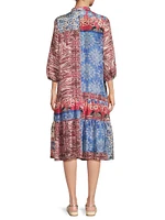Cornelia Floral Silk Midi-Shirtdress