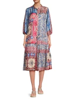 Cornelia Floral Silk Midi-Shirtdress