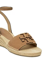 Ines Leather Double T Wedge Espadrille Sandals
