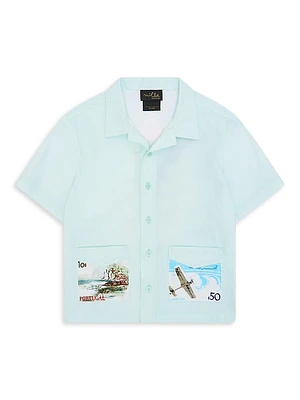 Little Boy's & Stamp Short-Sleeve Shirt