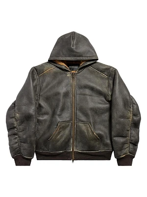 Shearling Zip-Up Large Fit Hoodie