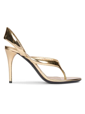 Tong 90MM Metallic Leather Sandals